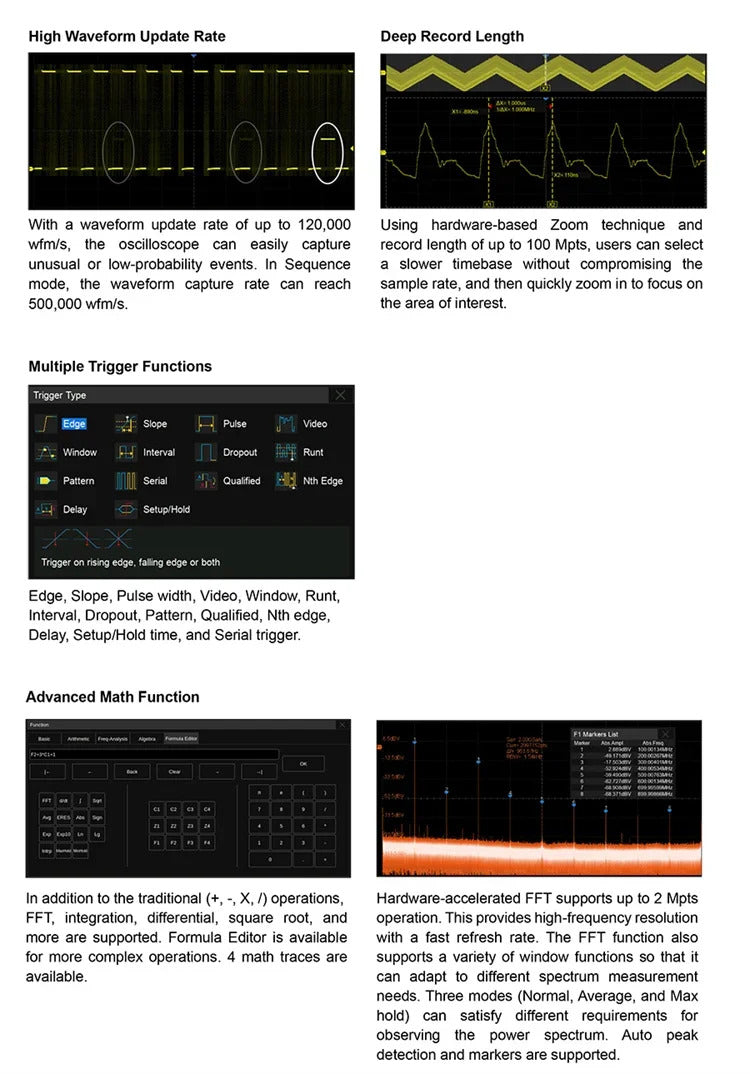 Siglent  SDS802X  SDS804X  SDS814X  SDS824X   70MHz HD 4Channels Digital Oscilloscope Bandwidth  Oscilloscope Tester Tools