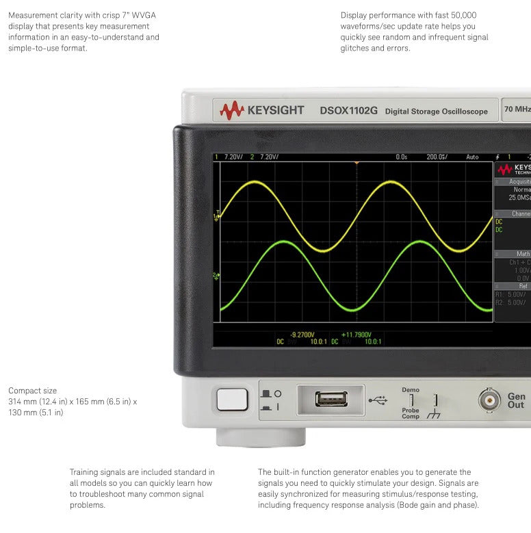High Performance Keysight EDUX1002G Oscilloscopes