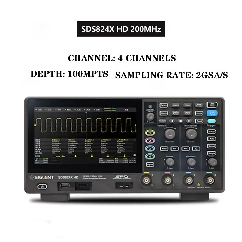 Siglent  SDS802X  SDS804X  SDS814X  SDS824X   70MHz HD 4Channels Digital Oscilloscope Bandwidth  Oscilloscope Tester Tools