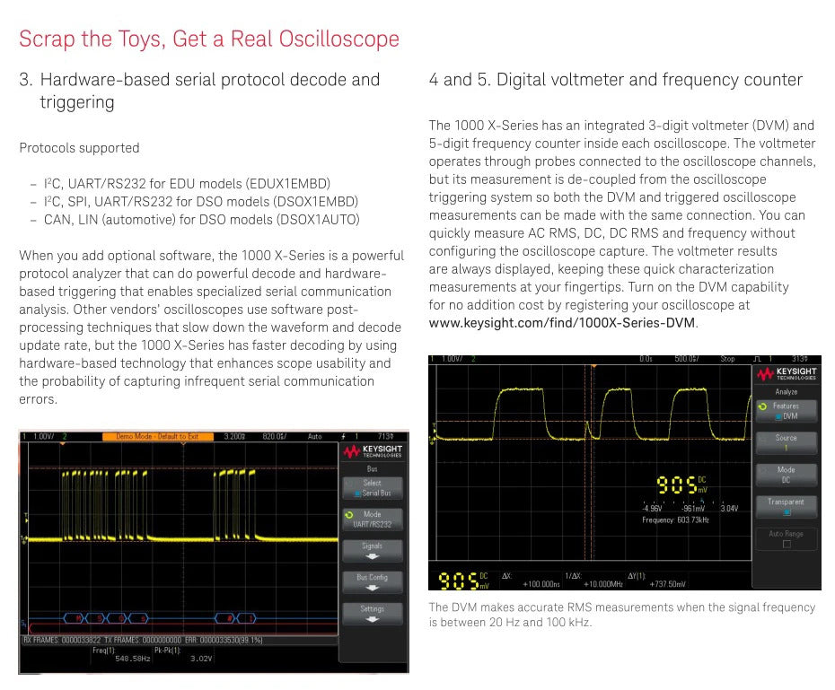 High Performance Keysight EDUX1002G Oscilloscopes