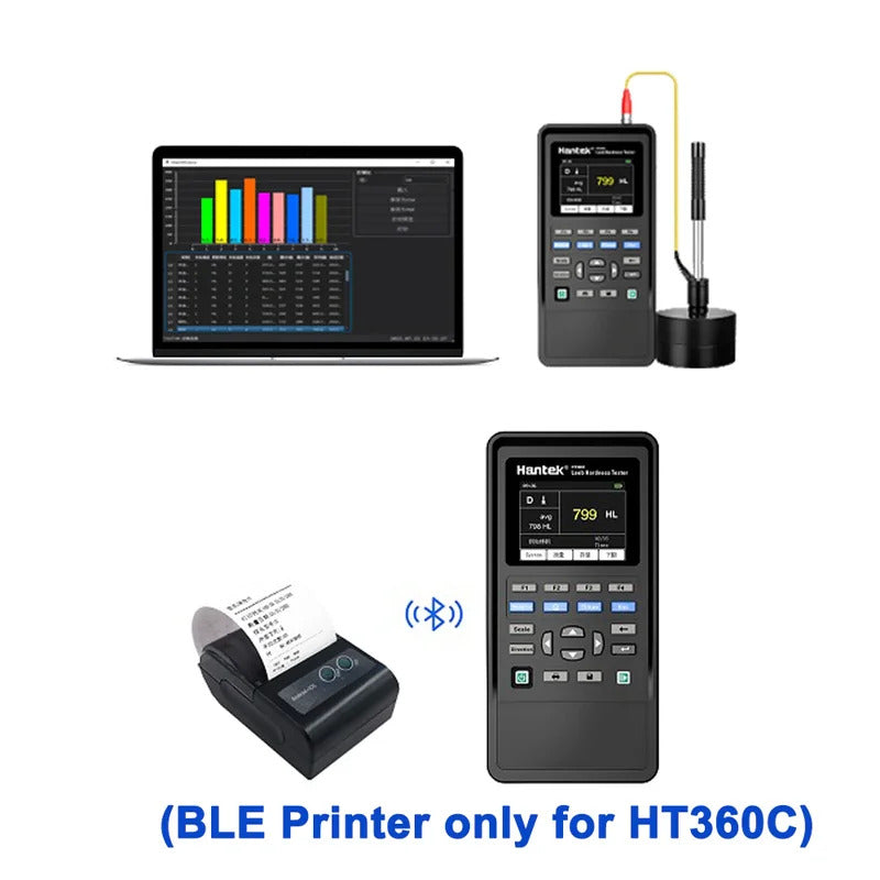 Hantek Leeb Hardness Tester HT360/HT360C Portable Leeb Hardness Tester with Multi Scales,Metal Hardness Tester Kit