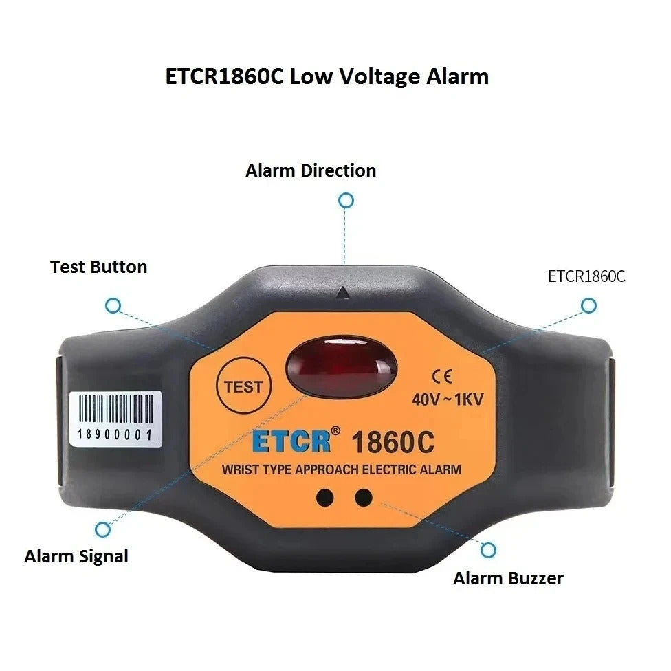 ETCR1860 Auto Wrist Type High Voltage Alarm Device SCM Non-contact Induction Technology Ensure High Voltage IP54 ETCR1860C