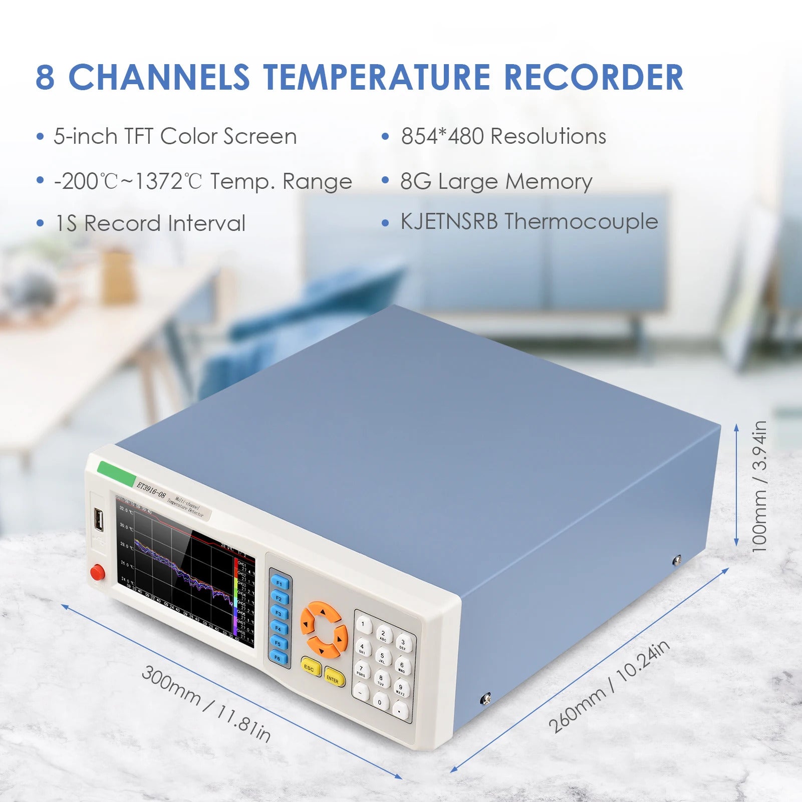 ET3916-08,ET3916-16,ET3916-24,ET3916-64 Digital Temperature Recorder, 8,16,24,32,48,64 Channels, Temperature Data Logger