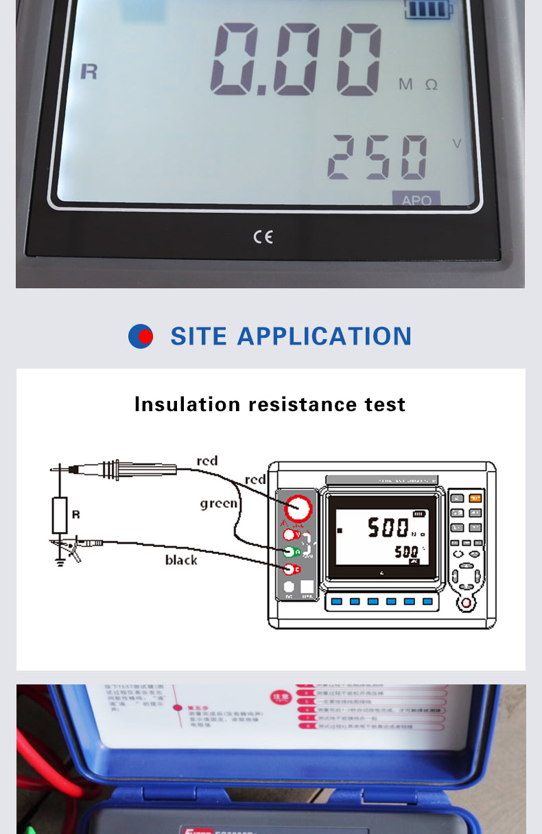 FUZRR ES3035E ES3035 Digital Insulation Resistance Tester 10KV Double Insulation High Voltage Meter Megohmmeter