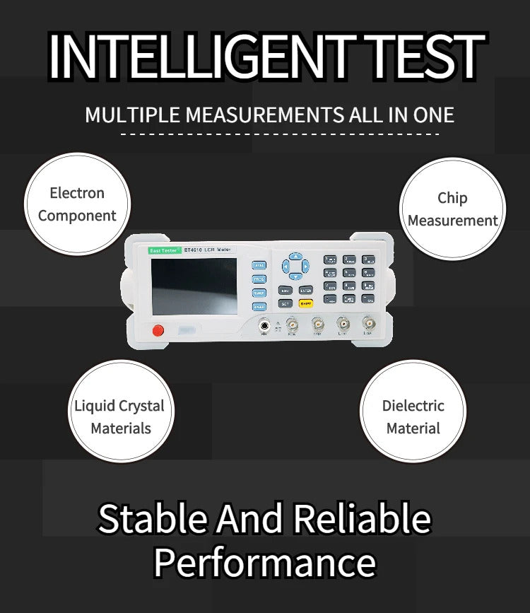 East Tester Benchtop LCR Meter Precision Digital Lab Tester for Apacitance Ground Insulation Resistance Inductance Accuracy 0.1%