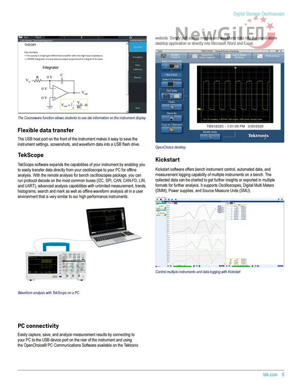 Tektronix The TBS1000C Series Digital Storage Oscilloscope,TBS1052C,TBS1072C,TBS1102C,TBS1202C,50MHz 100 MHz 200MHz, 2 Channel