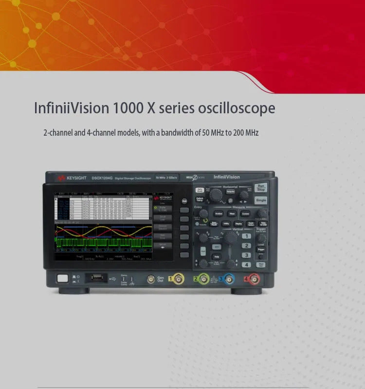 Keysight Bandwidth 50 MHz 2 analog channels 100000 waveform refresh rate EDUX1052A oscilloscope