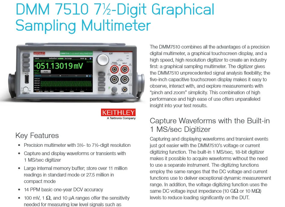 Keithley DMM6500 6 1/2-Digit Bench/System Digital Multimeter   34461A Digital Multimeter