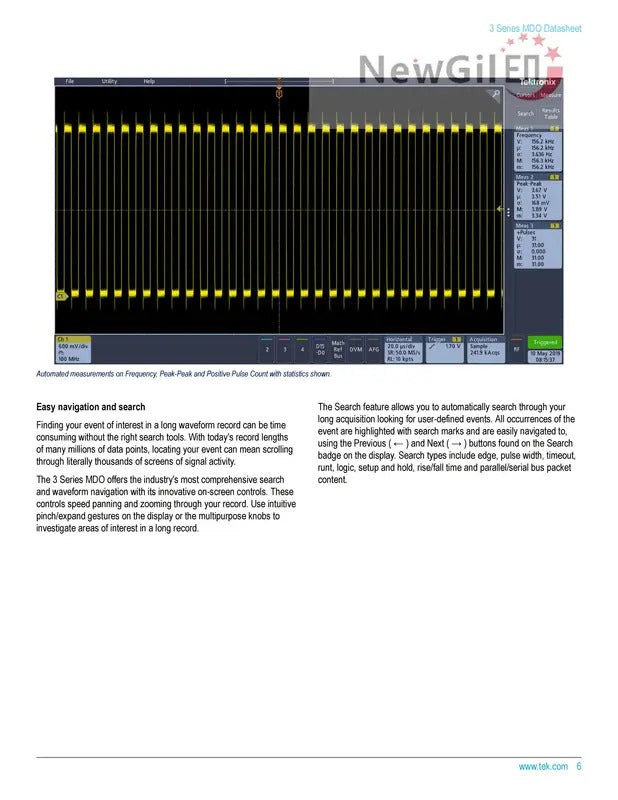 Tektronix MDO32 Oscilloscope  MDO32 3-BW-100  MDO32 3-BW-200 MDO32 3-BW-350 MDO32 3-BW-500 MDO32 3-BW-1000, 4 Channel, 1GHz