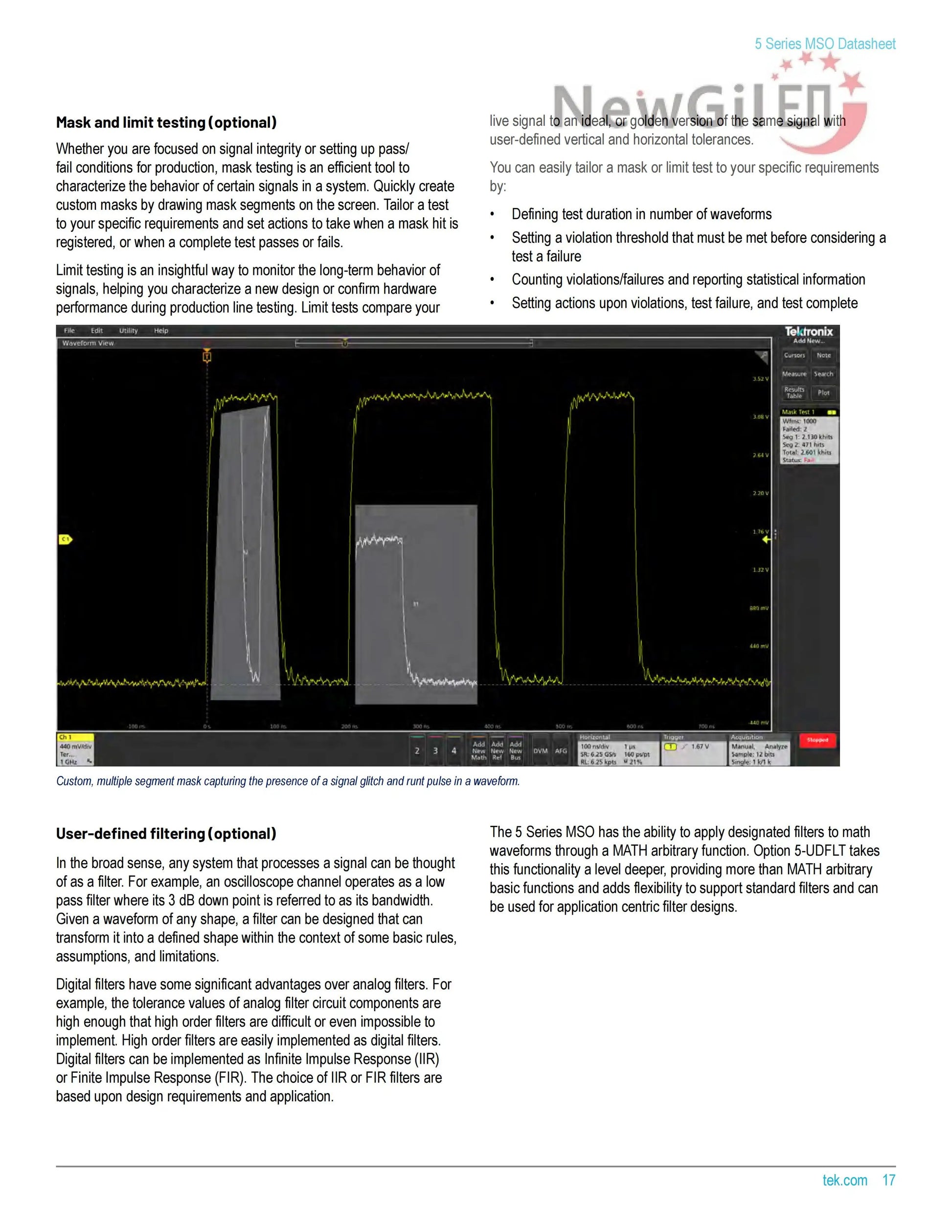 Tektronix MSO58 Oscilloscope MSO58 5-BW-350 MSO58 5-BW-500 MSO58 5-BW-1000 MSO58 5-BW-2000 Bandwidth 2GHz 4 Channel