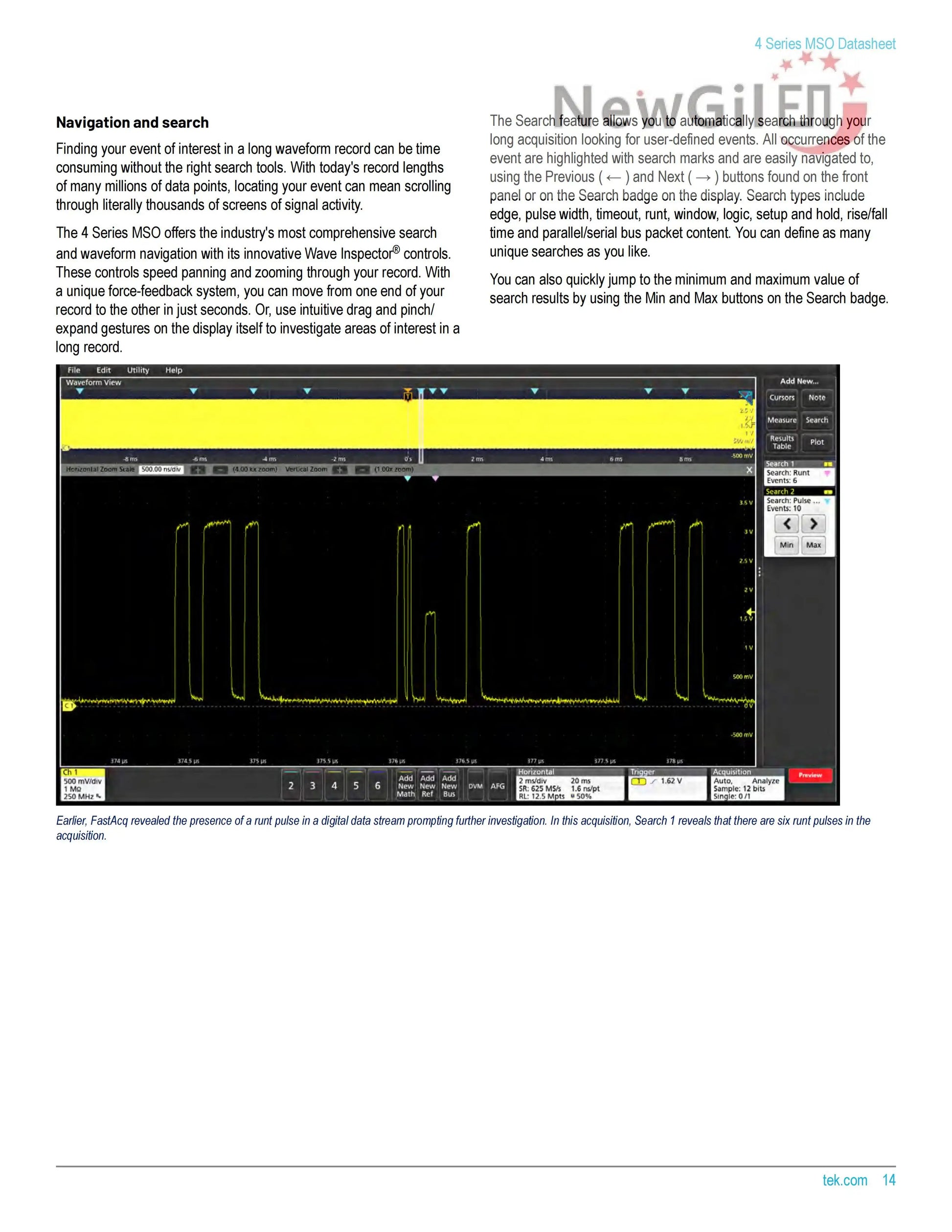 Tektronix MSO44 Oscilloscope, MSO44 4-BW-200, MSO44 4-BW-350, MSO44 4-BW-500, MSO44 4-BW-1000, MSO44 4-BW-1500, Bandwidth 1.5GHz