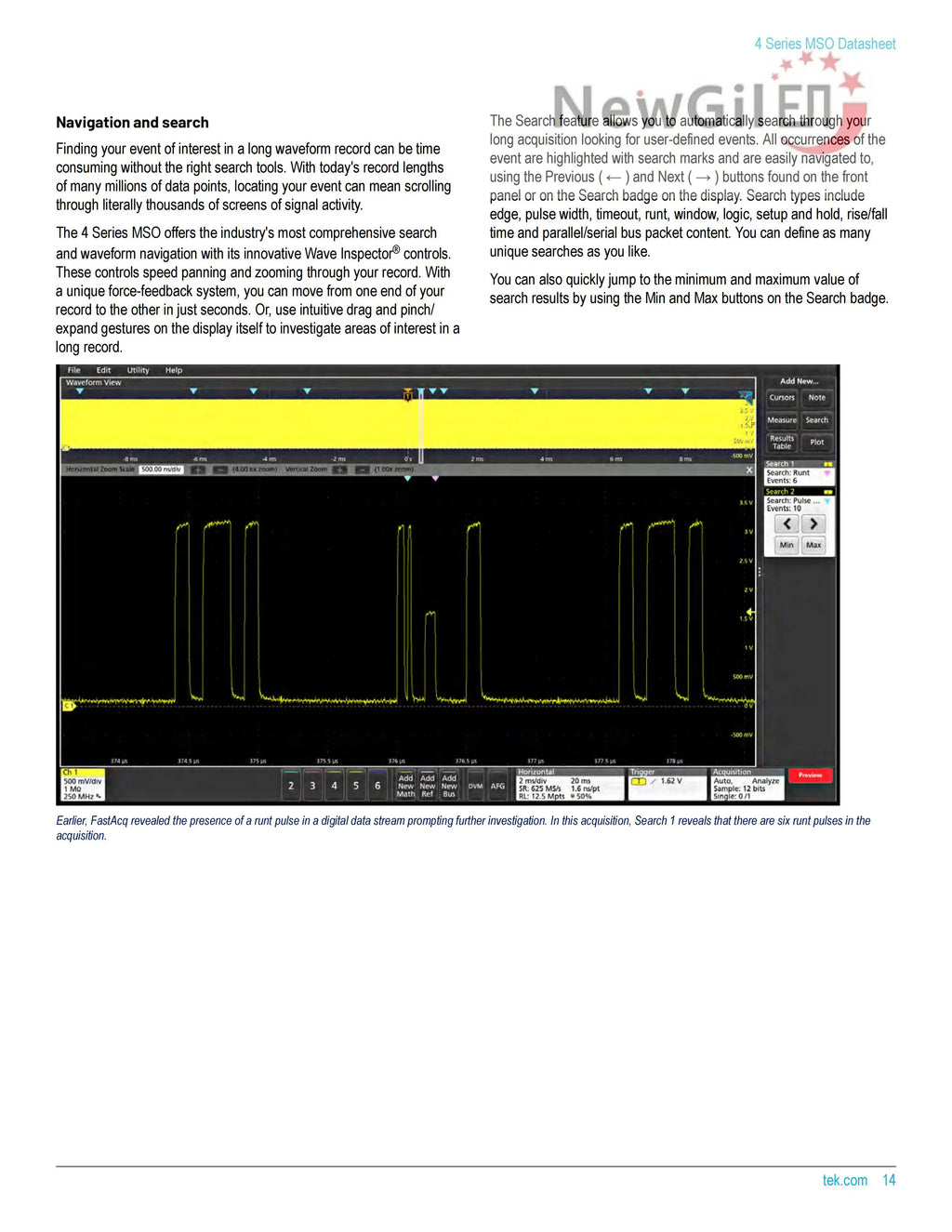 Tektronix MSO44 Oscilloscope, MSO44 4-BW-200, MSO44 4-BW-350, MSO44 4-BW-500, MSO44 4-BW-1000, MSO44 4-BW-1500, Bandwidth 1.5GHz