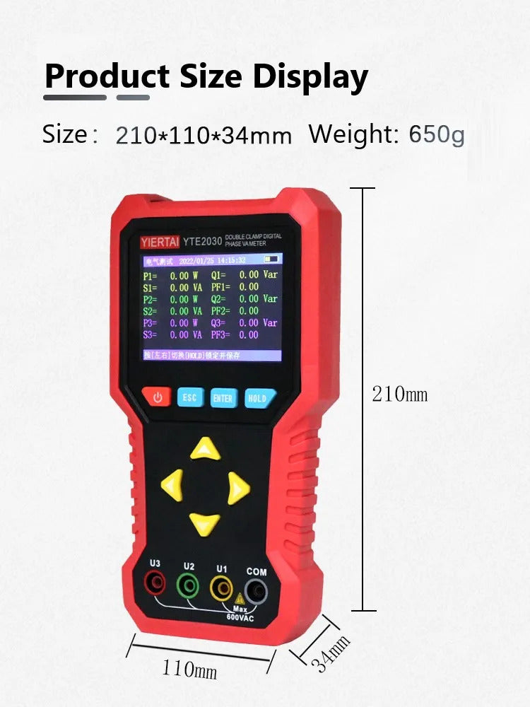 Eest Tester Multi-function Voltammeter phase meter High precision detector lower compusion Two-clamp three-clamp voltammeter