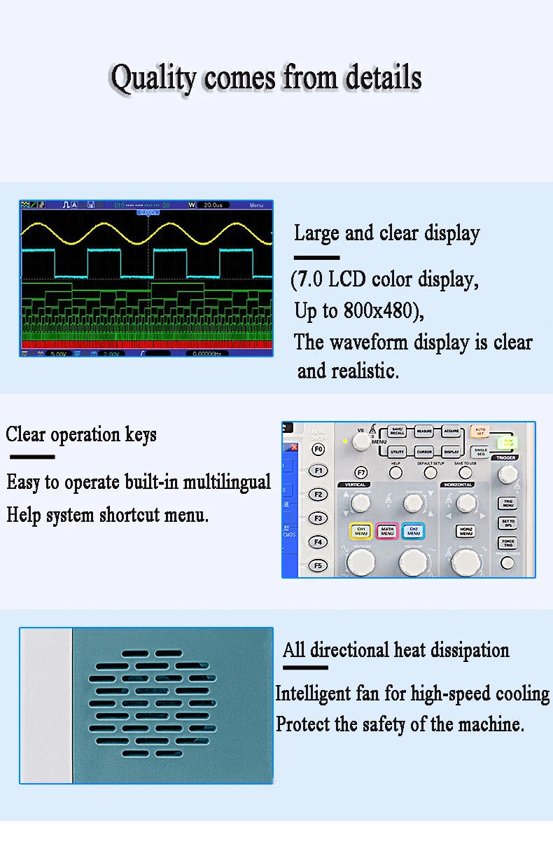 Hantek MSO5102D Mixed Signal Digital Oscilloscope 100MHz 16 Logical Channels +2 Analog Channels + External Trigger Channel
