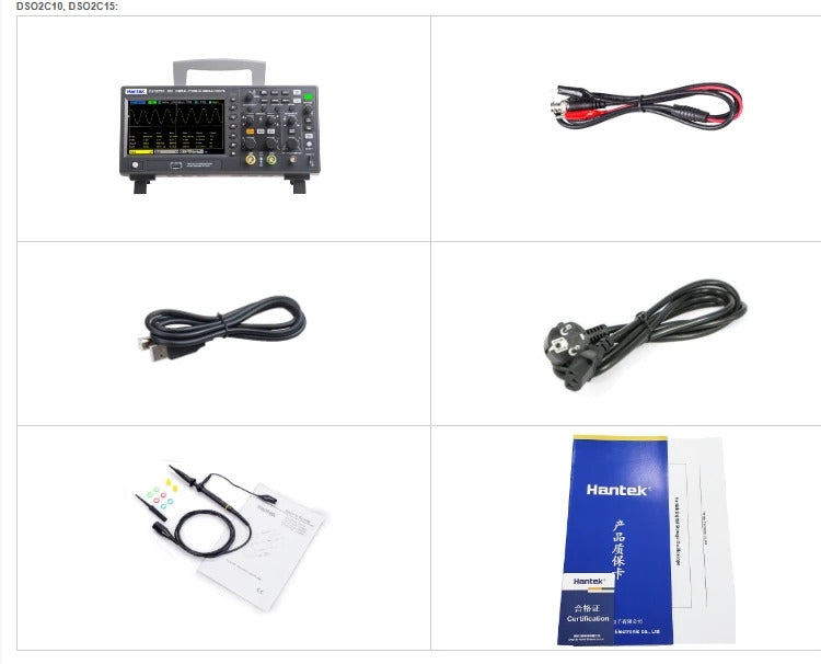 Hantek Bandwidth 150MHz Dual Channel Oscilloscope with Built-in 1CH Source, 1GSa/s Sampling Rate, DSO2D15 Oscilloscope