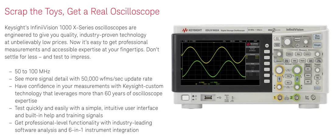 New Keysight Technologies InfiniiVision DSOX1102A Oscilloscope
