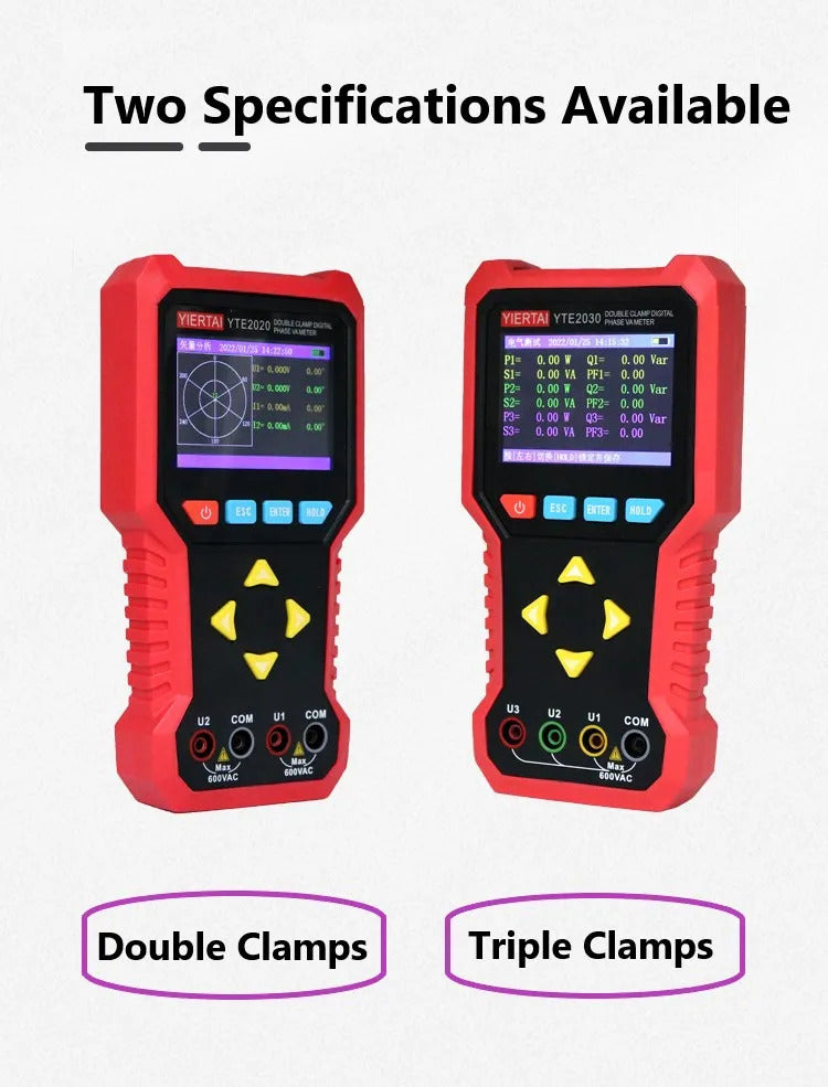 Eest Tester Multi-function Voltammeter phase meter High precision detector lower compusion Two-clamp three-clamp voltammeter