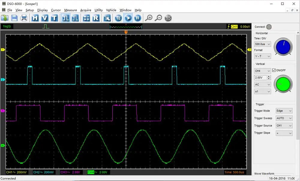 Hantek 6074BE (Kit I) Standard Equipped Over 80 Types Of Automotive Measurement Function USB2.0 4 Isolated Channels Oscilloscope