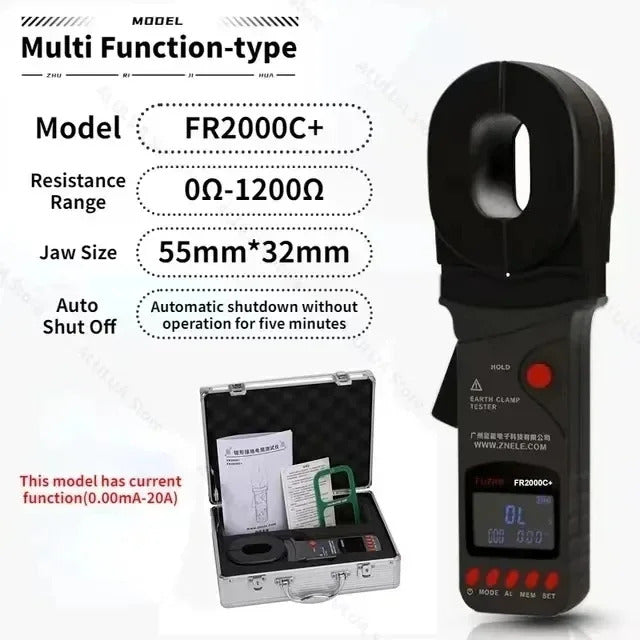 FR2000A  FR2000B  FR2000  FR2000C  Multifunction Ground Earth Resistance Meter 0-1200Ω Current 20A Loop Non Contact Tester