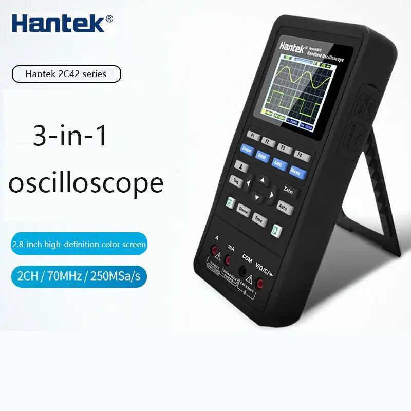 Hantek Oscilloscope + Source + Multimeter: One machine multi-purpose 2C42 handheld oscilloscope
