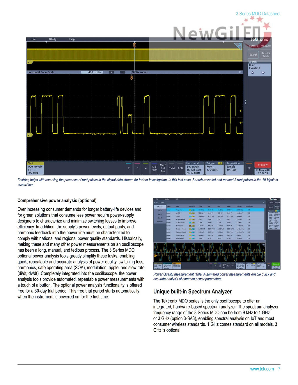 Tektronix MDO32 Oscilloscope  MDO32 3-BW-100  MDO32 3-BW-200 MDO32 3-BW-350 MDO32 3-BW-500 MDO32 3-BW-1000, 4 Channel, 1GHz