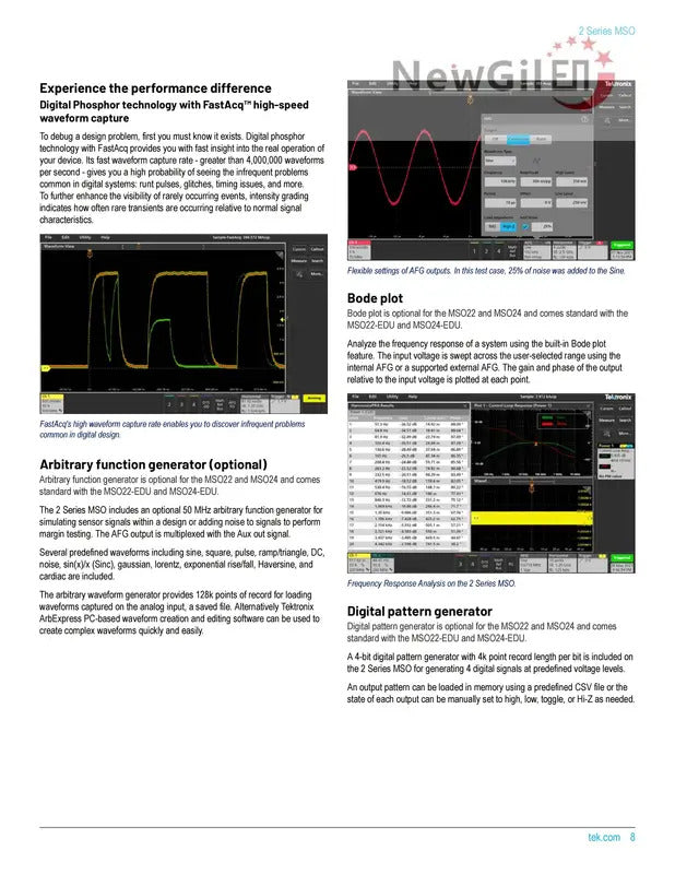 Tektronix MSO24 Oscilloscope  MSO24 2-BW-70 MSO24 2-BW-100 MSO24 2-BW-200 MSO24 2-BW-350 MSO24 2-BW-500 Bandwidth 200MHz 500 MHz