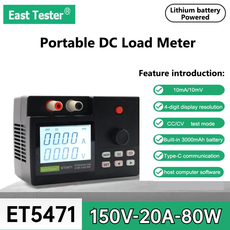 Portable DC electronic load ET5470 small handheld power testing instrument 80W/150W battery