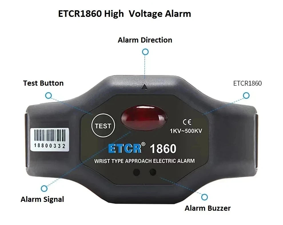 ETCR1860 Auto Wrist Type High Voltage Alarm Device SCM Non-contact Induction Technology Ensure High Voltage IP54 ETCR1860C