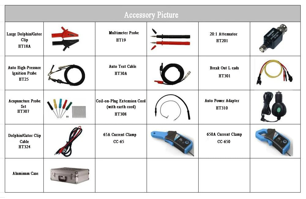 Hantek 6074BE (Kit I) Standard Equipped Over 80 Types Of Automotive Measurement Function USB2.0 4 Isolated Channels Oscilloscope