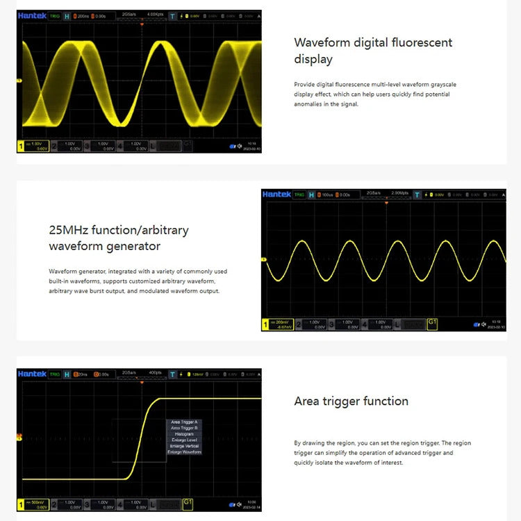 Hantek bandwidth 200MHz 4-channel oscilloscope, 2GSa/s sample rate, DPO7204 oscilloscope