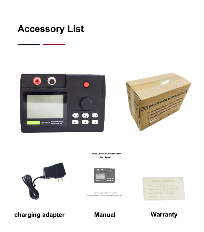Portable DC electronic load ET5470 small handheld power testing instrument 80W/150W battery
