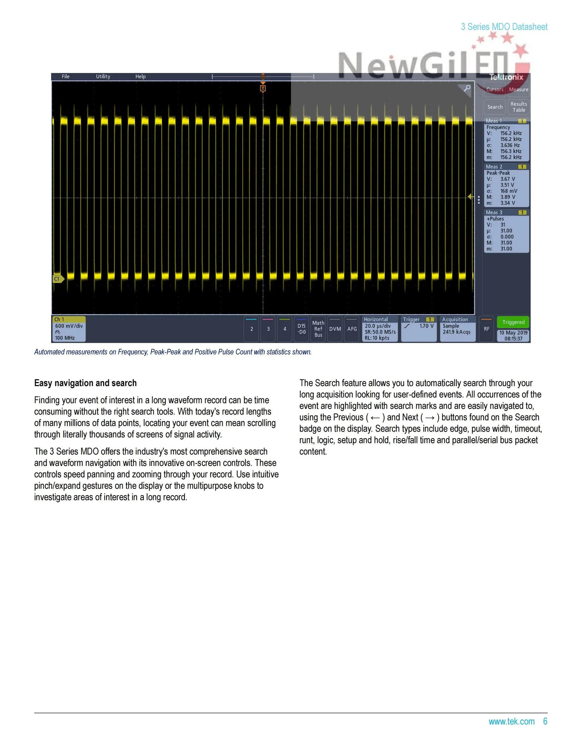 Tektronix MDO32 Oscilloscope  MDO32 3-BW-100  MDO32 3-BW-200 MDO32 3-BW-350 MDO32 3-BW-500 MDO32 3-BW-1000, 4 Channel, 1GHz