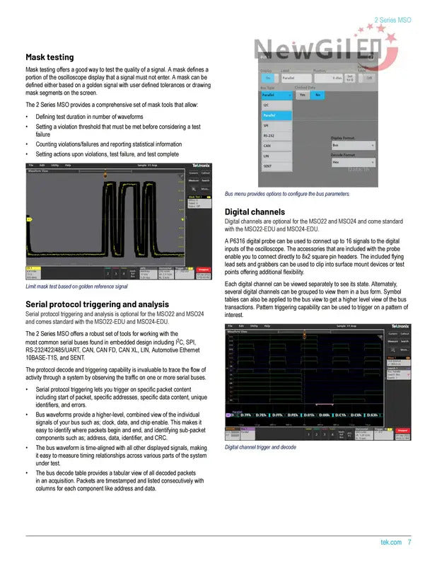 Tektronix MSO22 Oscilloscope MSO22 2-BW-70 MSO22 2-BW-100 MSO22 2-BW-200 MSO22 2-BW-350,MSO22 2-BW-500 Bandwidth 200MHz 500 MHz