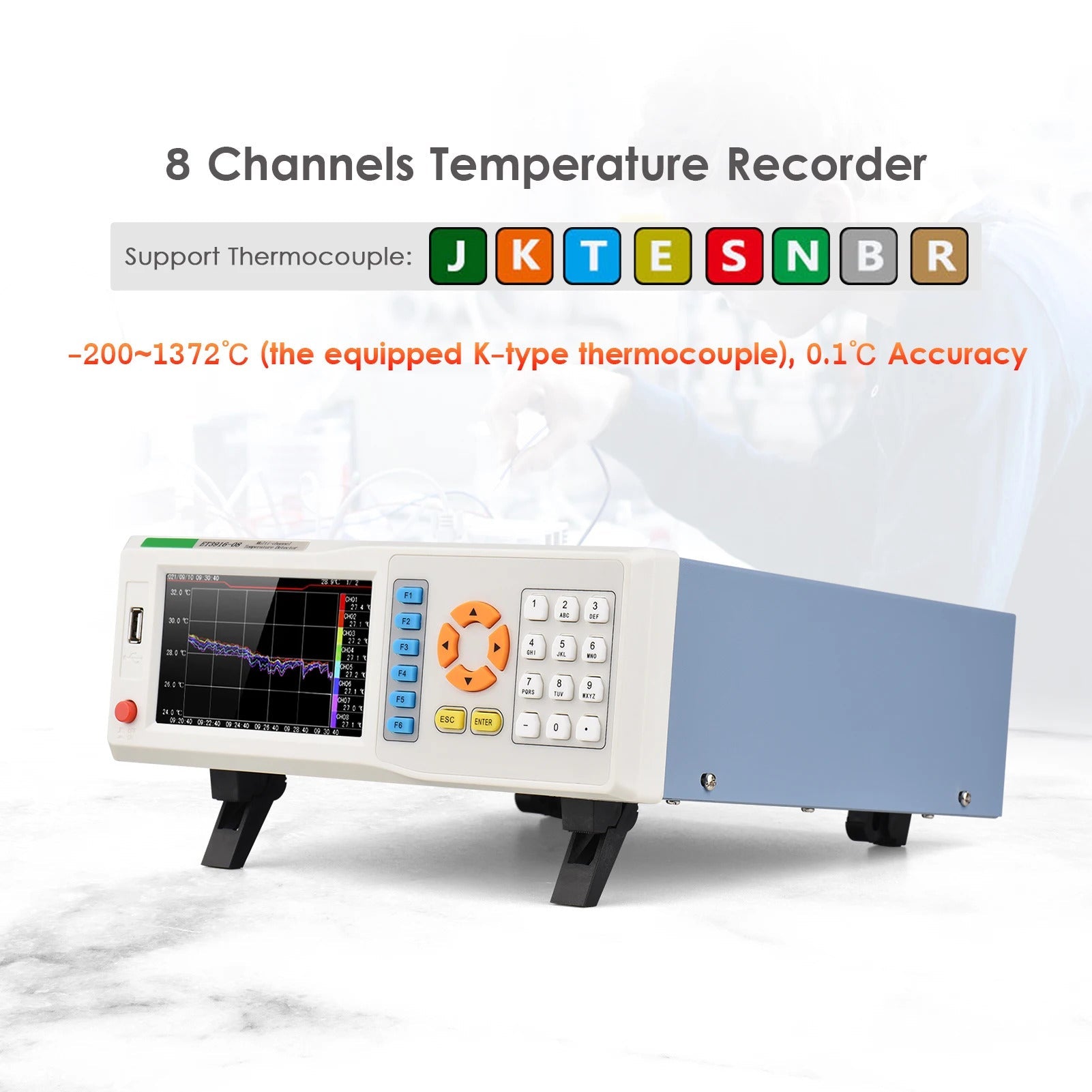 ET3916-08,ET3916-16,ET3916-24,ET3916-64 Digital Temperature Recorder, 8,16,24,32,48,64 Channels, Temperature Data Logger