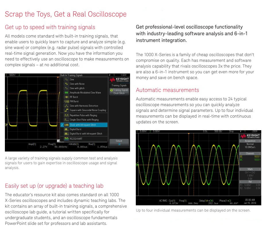 New Keysight Technologies InfiniiVision DSOX1102A Oscilloscope