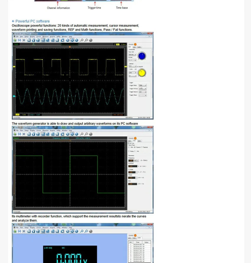Hantek Oscilloscope + Source + Multimeter: One machine multi-purpose 2C42 handheld oscilloscope