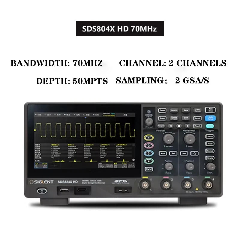 Siglent  SDS802X  SDS804X  SDS814X  SDS824X   70MHz HD 4Channels Digital Oscilloscope Bandwidth  Oscilloscope Tester Tools