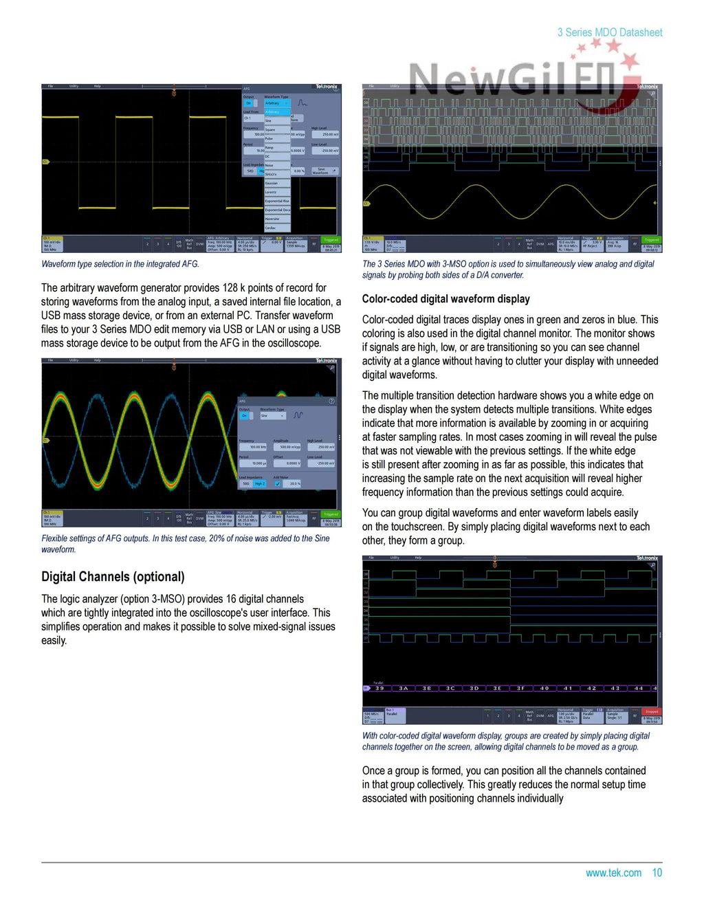 Tektronix MDO32 Oscilloscope  MDO32 3-BW-100  MDO32 3-BW-200 MDO32 3-BW-350 MDO32 3-BW-500 MDO32 3-BW-1000, 4 Channel, 1GHz