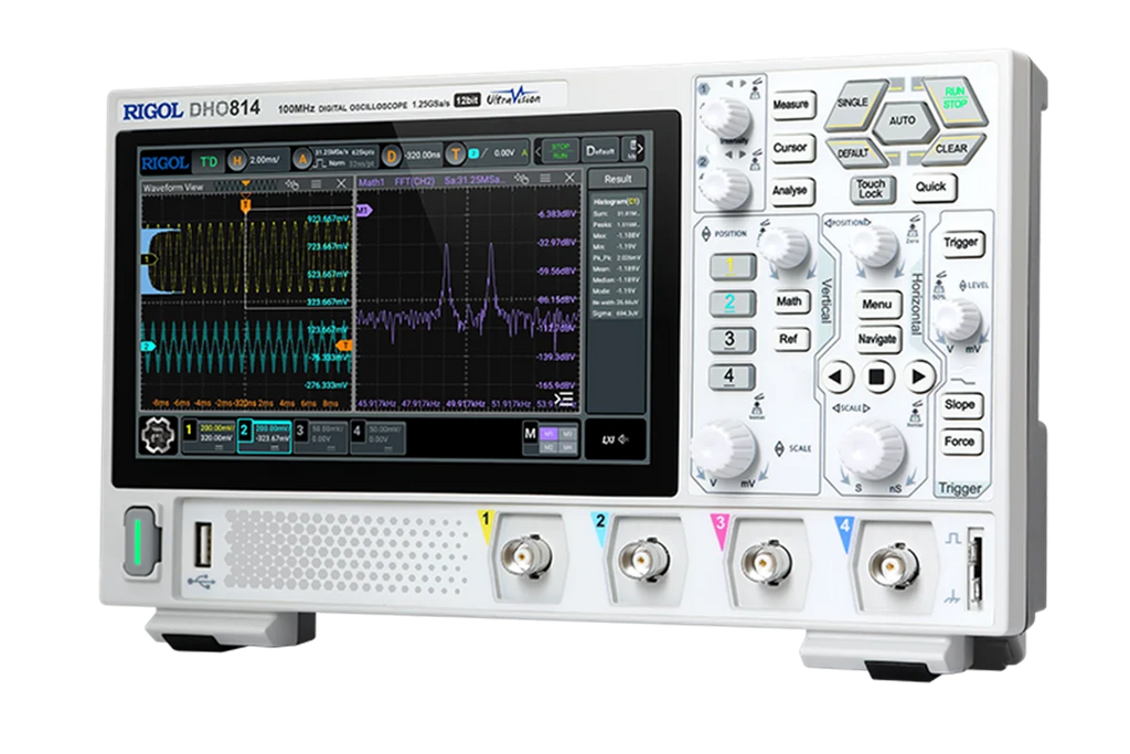 RIGOL DHO802 DHO804 DHO812 DHO814 DHO824 2 4Channel 70 100MHz 200MHz Digital Oscilloscope 12 Bit 1.25GSa/Sec 25MPts Depth