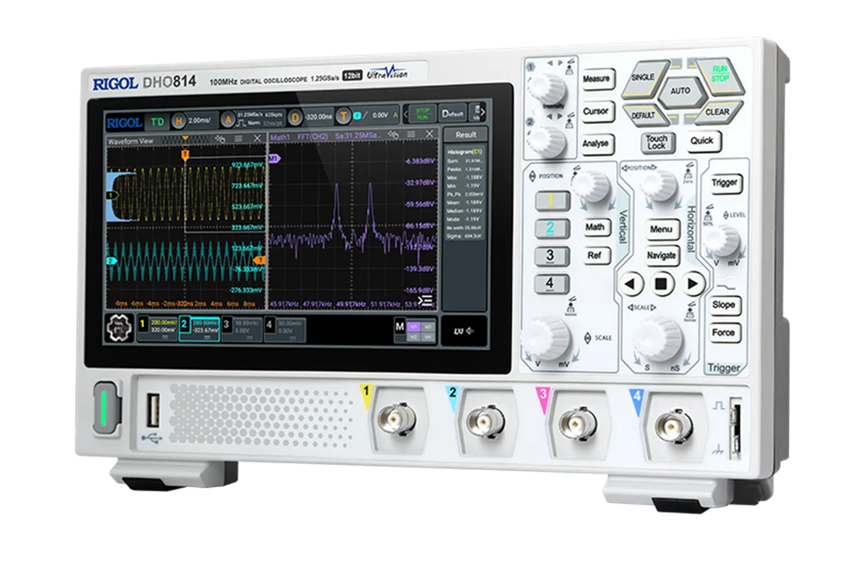 RIGOL DHO802 DHO804 DHO812 DHO814 DHO824 2 4Channel 70 100MHz 200MHz Digital Oscilloscope 12 Bit 1.25GSa/Sec 25MPts Depth