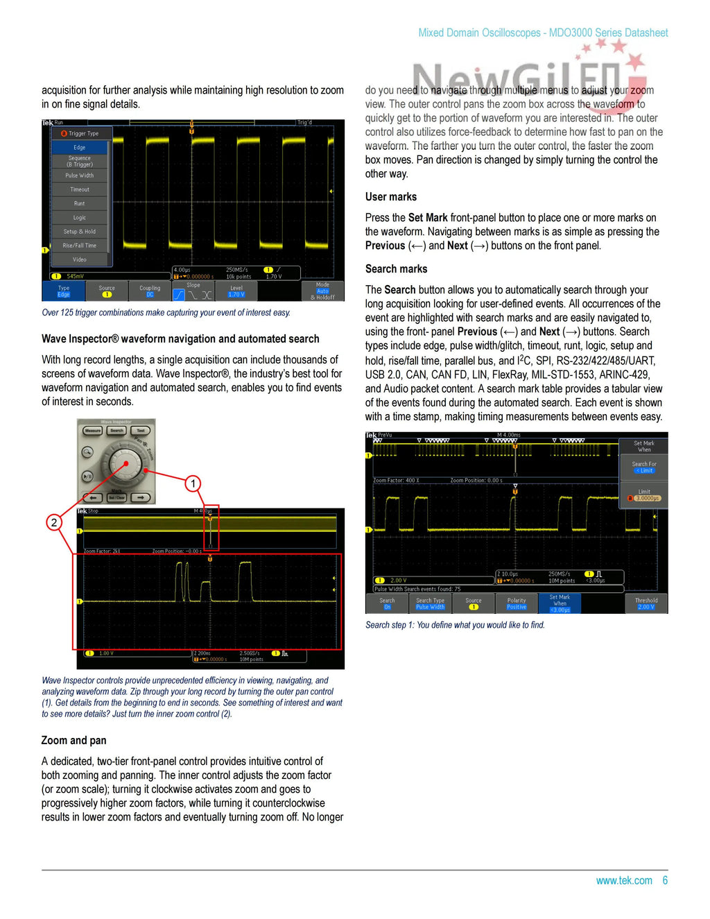 Tektronix MDO3014 MDO3024 MDO3022 MDO3032 MDO3052 MDO3034 MDO3102 MDO3054 MDO3104 500 MHz 1GHz Oscilloscope