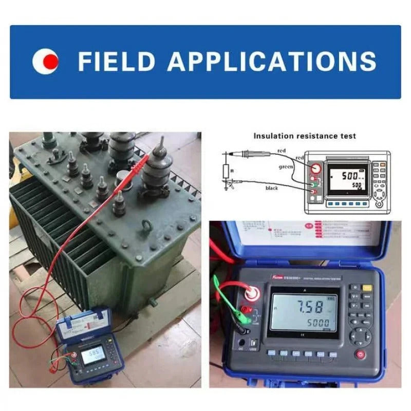 FUZRR ES3035  Digital Insulation Resistance Testers Ohm Range 0.01MΩ~2000GΩ Rated voltage 250V~5kV Ohmmeters  Megohmmeter