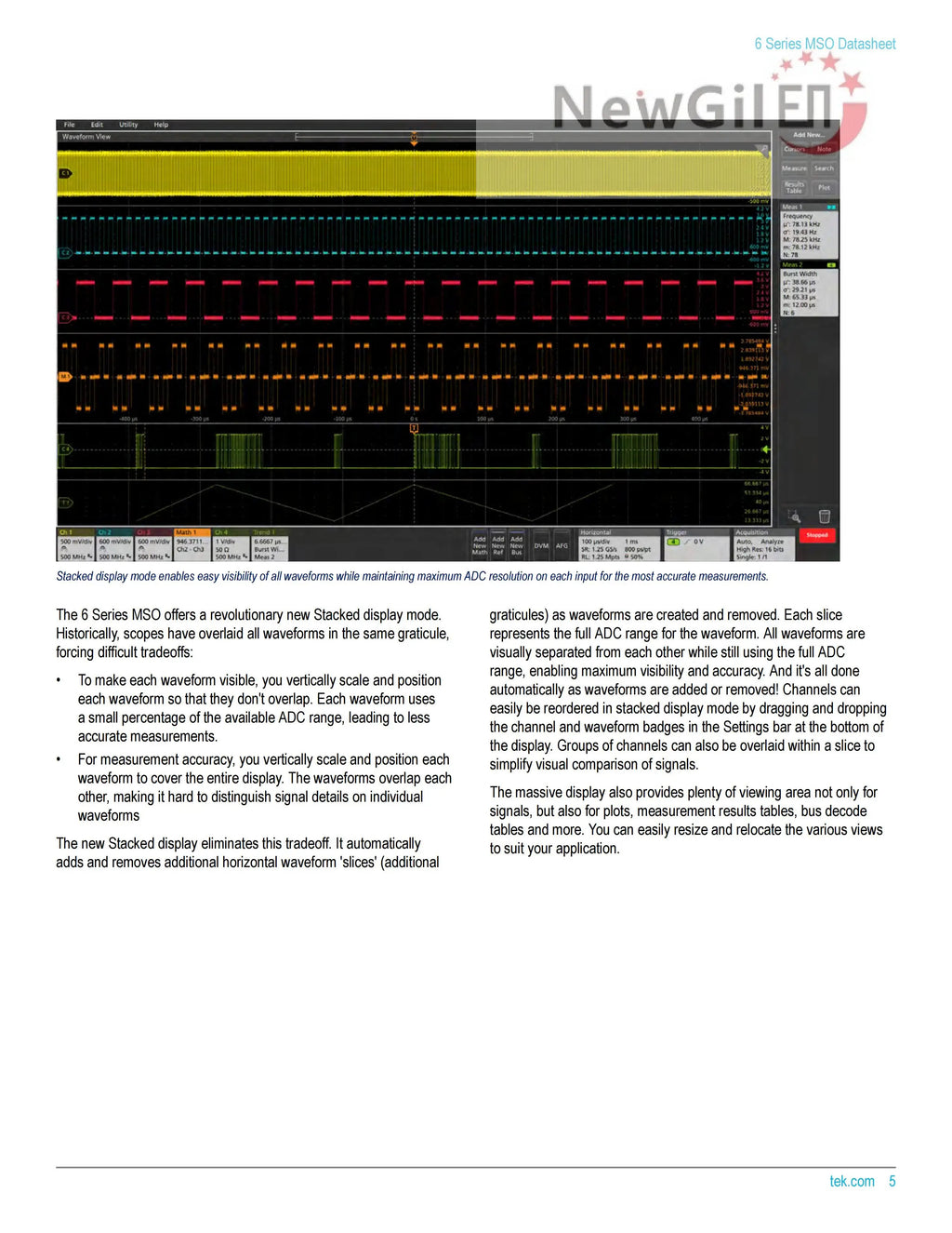 Tektronix MSO64B MSO66B MSO68B 6-BW-1000 1 GHz 10GHz , 4 6 8 Channel, Up to 50 GS/s Mixed Signal Oscilloscope