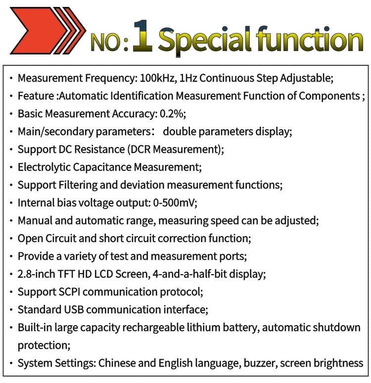 East Tester ET430 Multimeter Handheld LCR Digital Bridge Capacitance Inductance Resistance Test 2.8 Inch TFT Display Screen