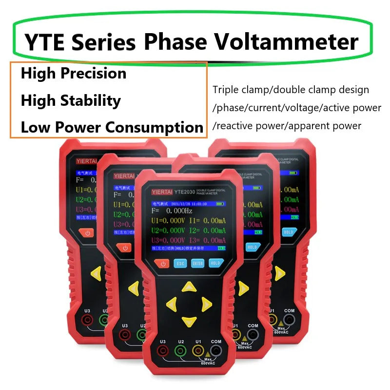 Eest Tester Multi-function Voltammeter phase meter High precision detector lower compusion Two-clamp three-clamp voltammeter