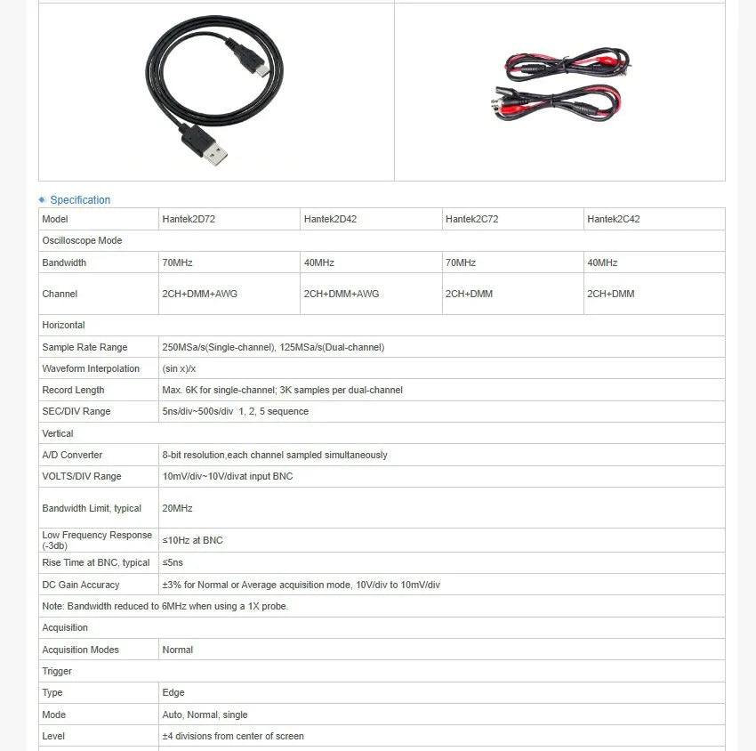 Hantek Oscilloscope + Source + Multimeter: One machine multi-purpose 2C42 handheld oscilloscope