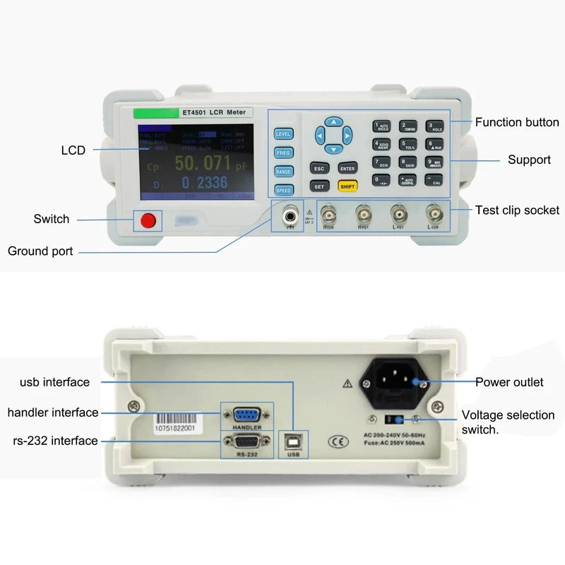 East Tester ET4501,ET4502,ET4510 desktop LCR precision digital laboratory tester, measure resistance, capacitance,inductance