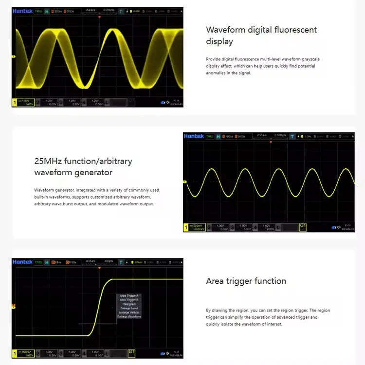Hantek bandwidth 200MHz 4-channel oscilloscope + 1-channel signal source + 16-channel logic analyzer DPO7204E oscilloscope