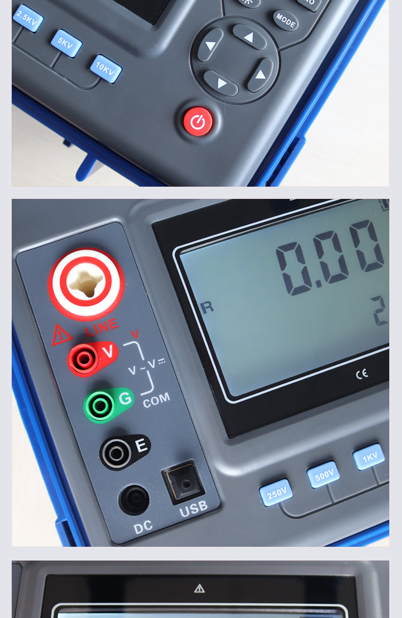 FUZRR ES3035  Digital Insulation Resistance Testers Ohm Range 0.01MΩ~2000GΩ Rated voltage 250V~5kV Ohmmeters  Megohmmeter