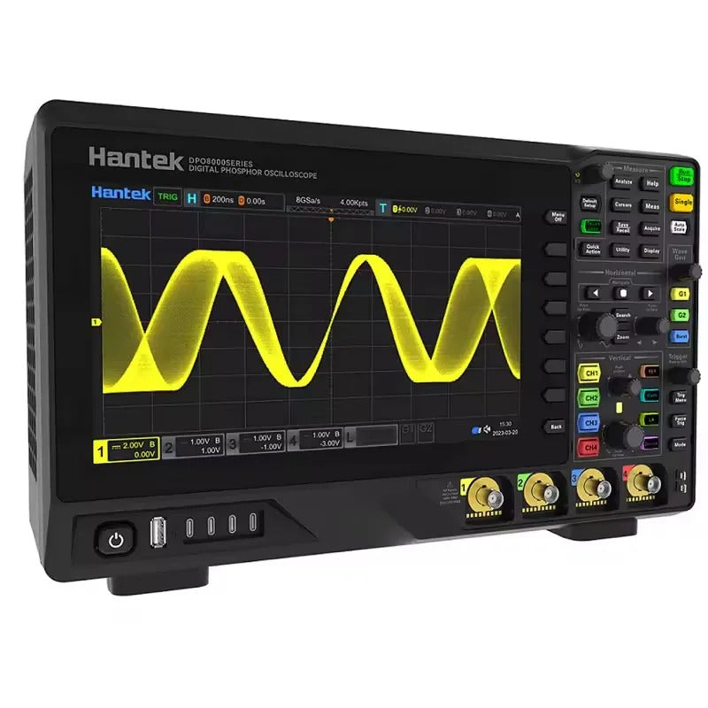 Hantek bandwidth 350MHz, 4-channel oscilloscope + 2-channel signal source + 16-channel logic analyzer, DPO8034E oscilloscope